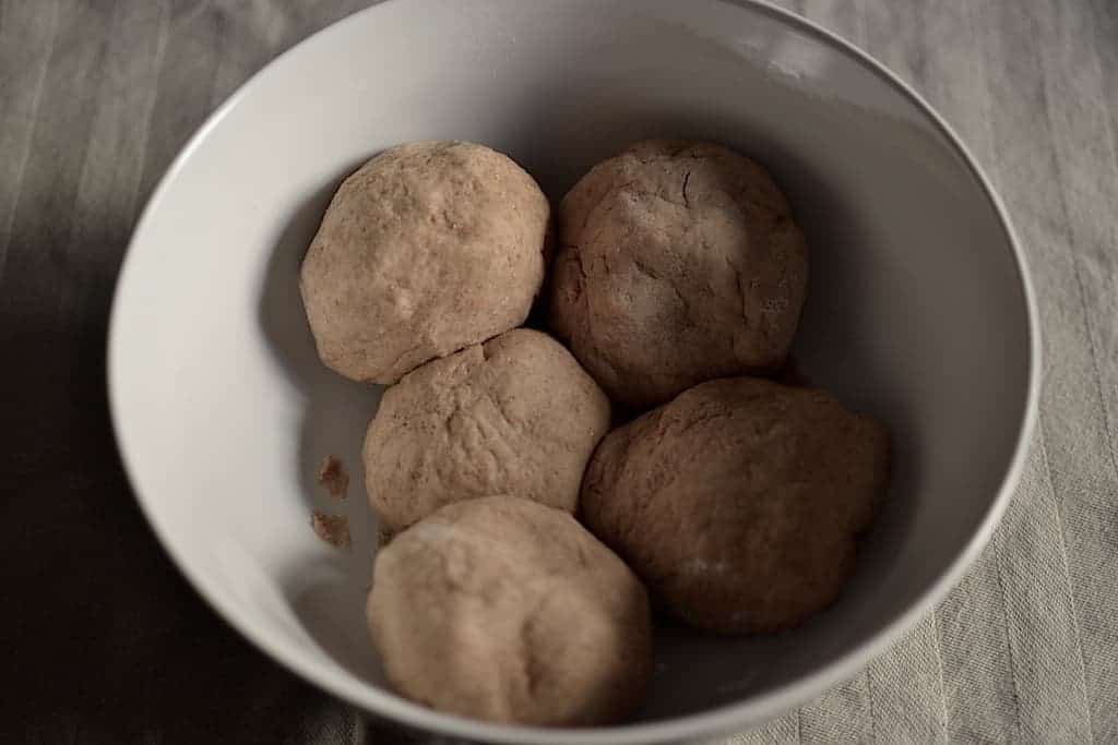 Greek Pita Bread bowls in a white bowl