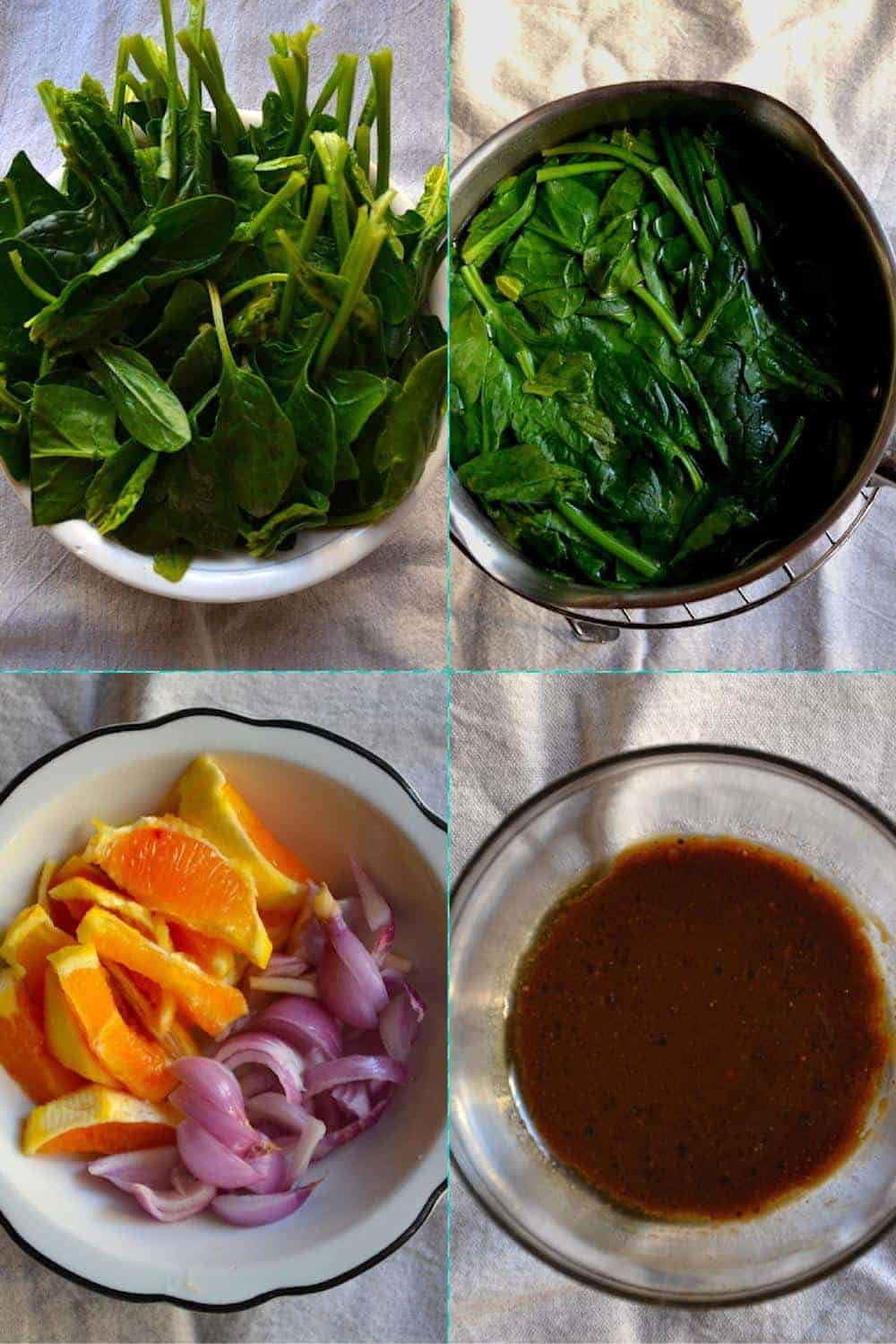 Υλικά για την Σαλάτα με Σπανάκι και Πορτοκάλι | Vegan & Χωρίς Γλουτένη. maninio.com
