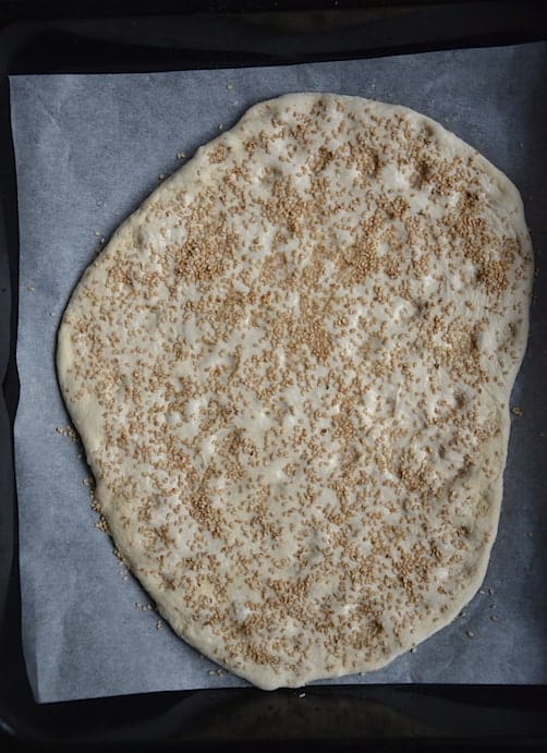 Sesame spread Greek Lagana bread with star anise (Clean Monday) | Vegan. maninio.com