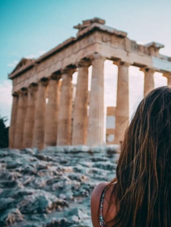 Woman in Acropolis in Athens