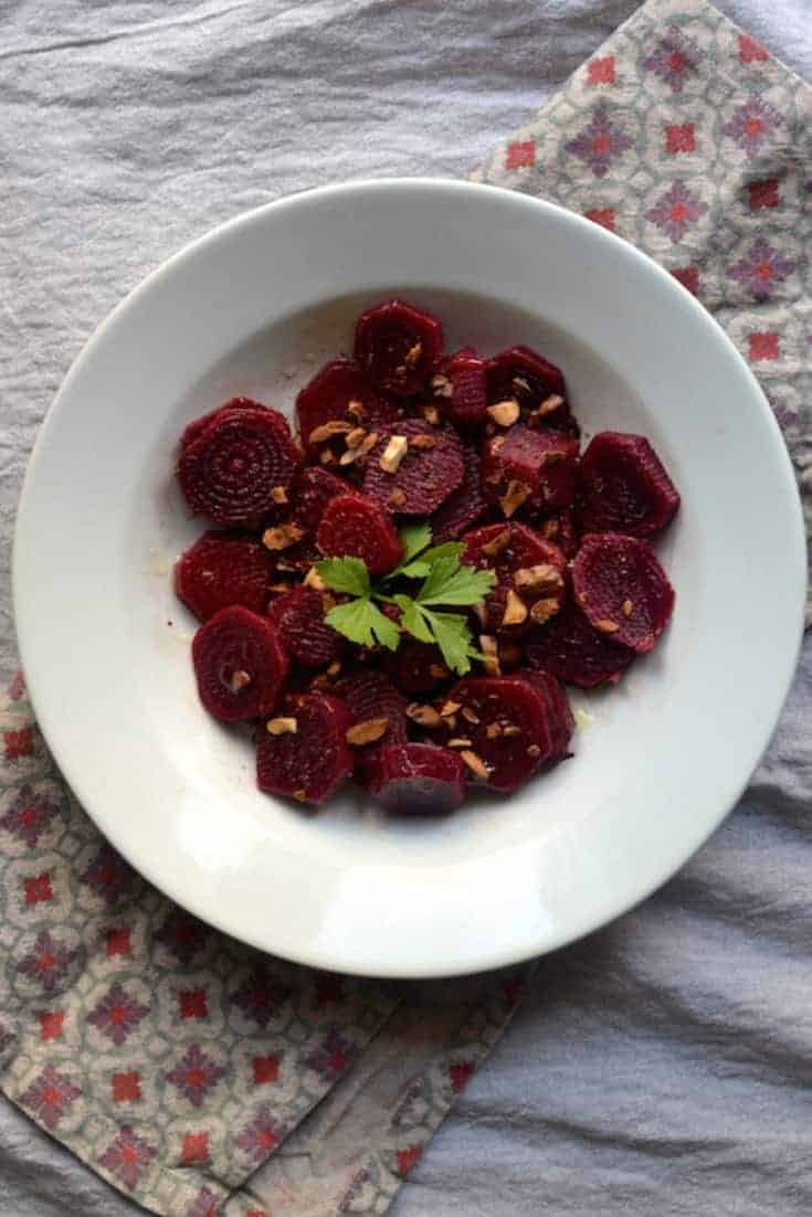 Beetroot Salad in a white plate - Vegan Easter Recipes