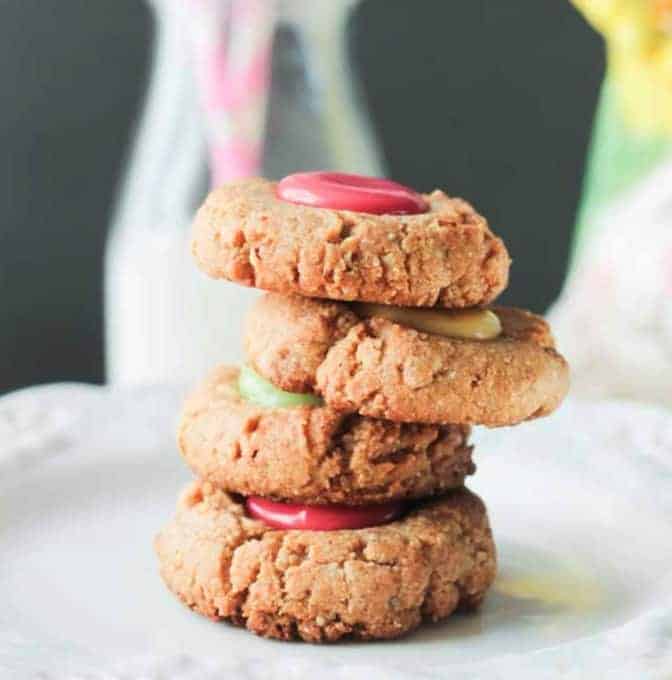 Golden brown pink cookies