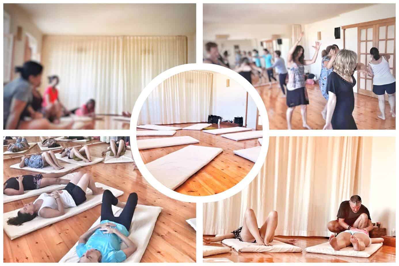 yoga poses collage