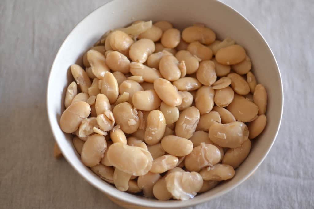 Gigante Beans in a white bowl