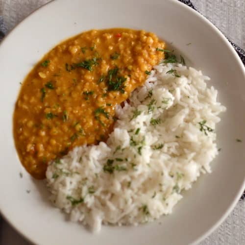 Lentil Dal with rice