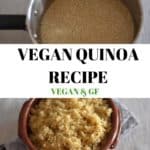Quinoa recipe in a brown bowl