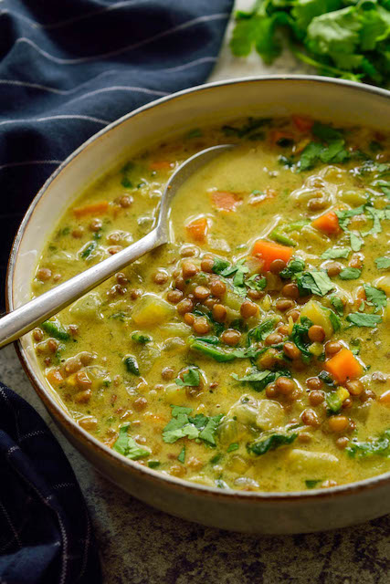 vegan curry lentil soup