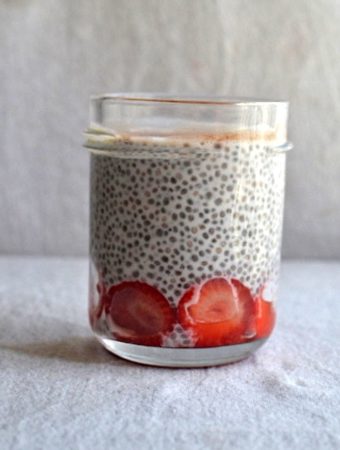 chia pudding with strawberries