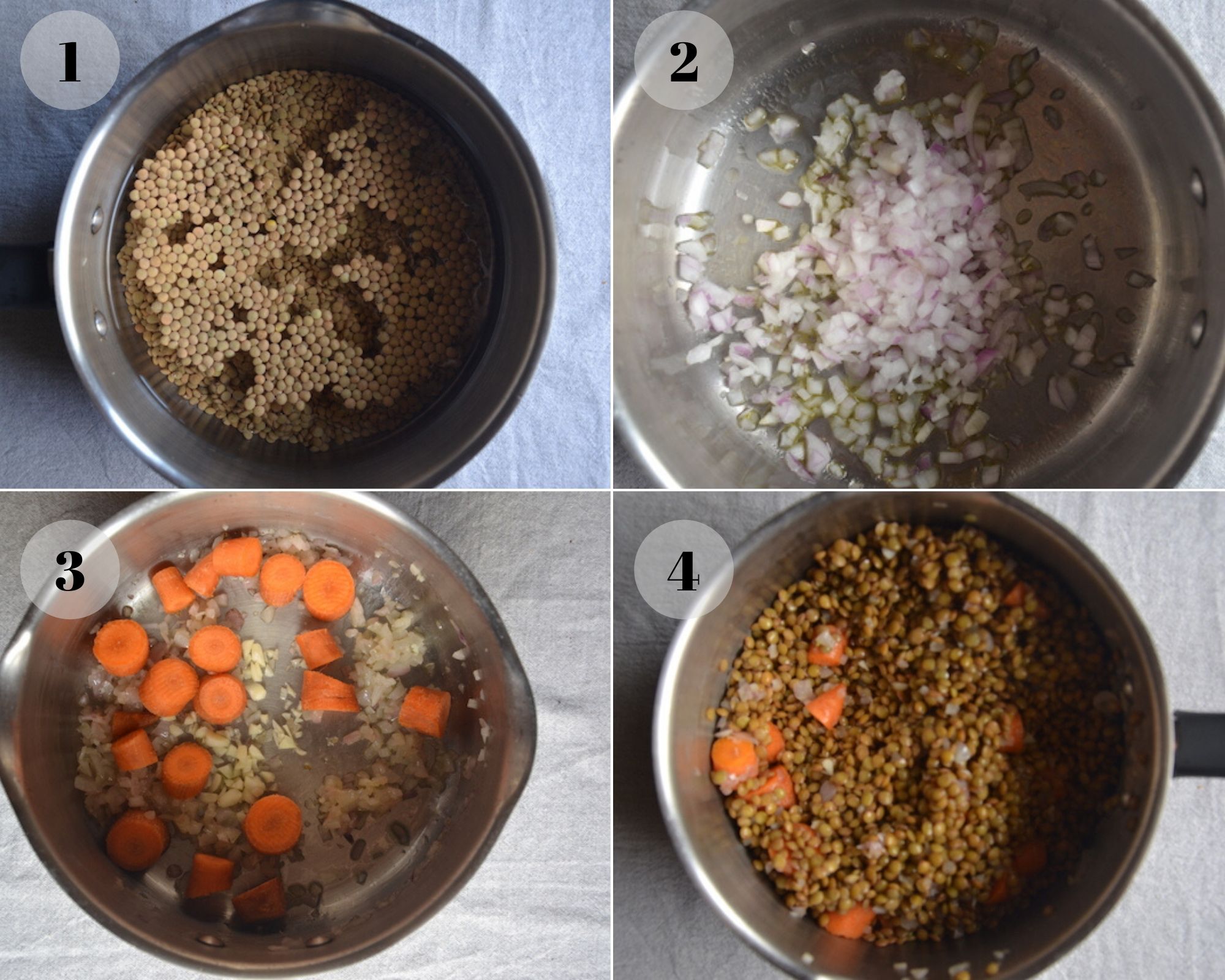 lentil soup collage