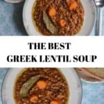 Greek Lentil soup collage