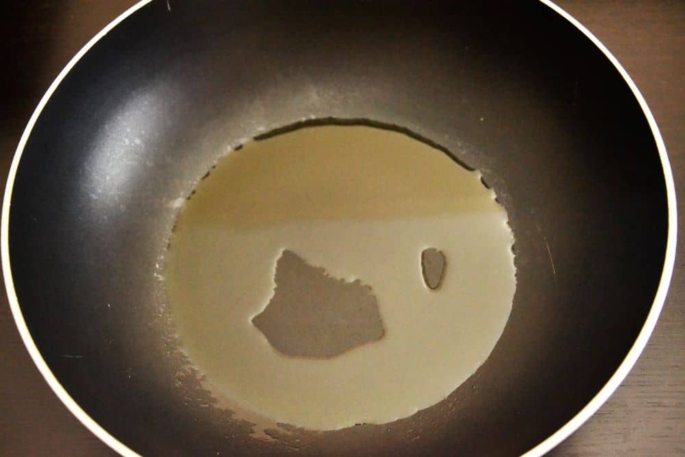 coconut oil in a pan